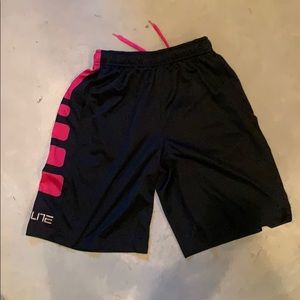 Black and Pink Nike Elite Basketball Shorts